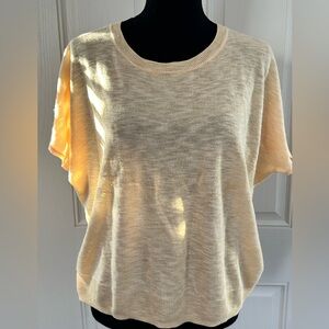 Ellen Tracy Lightweight Fine Sweater in Butter, L